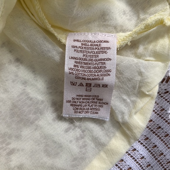 KATE SPADE SATURDAY White Lace Sleeveless Dress with Yellow Lining - Size 6 - Picture 3 of 13